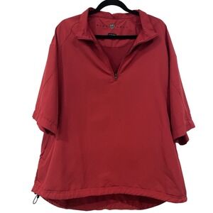 Nike Golf Windbreaker Pullover Red Men's Size XL V Neck Jacket‎ Shipped Same Day